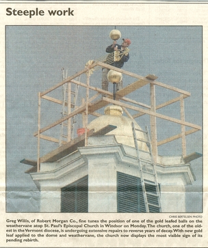 Gold leafing the Dome